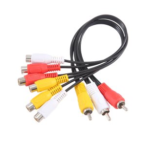 3 RCA Male Jack to 6 RCA Female Audio Video AV Adapter Cable