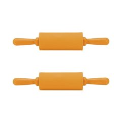 2 Pcs Mini Silicone Non-Stick Pastry Dough Roller- Orange