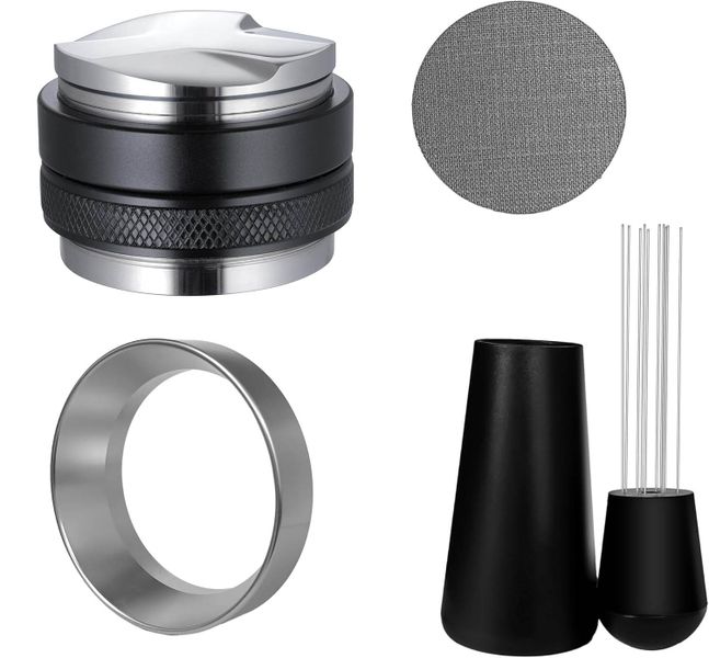 58mm Espresso Tamper, WDT Distributor Tool &amp; Dosing Funnel ,Puck Screen
