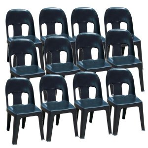 Plastic Black Party Chairs Pack of 12