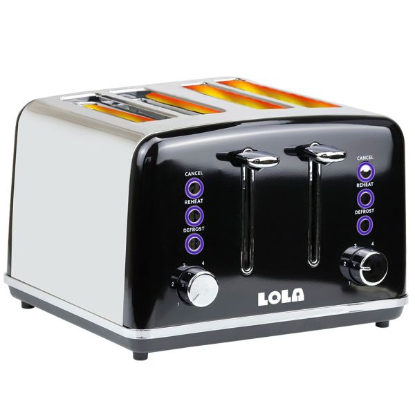 4 Slice Vintage Toaster Extra-Wide Slot with Reheat &amp; Defrost for Family