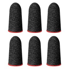 6 PCS Anti-Slip Sensitive Red Finger Sleeves Thumb Cover for Mobile Gaming