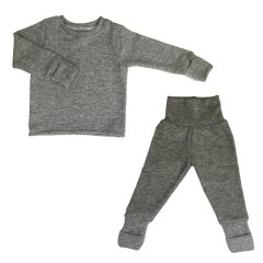 Baby/Toddler/Kids Pajamas - Foldover Cuffs - Winter Knit - Melange Black