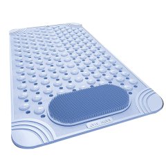 Bathtub Mat Non-Slip Rubber Shower Mat with Drain Holes Suction,Blue