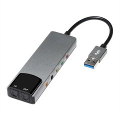 6-In-1 Sound Card 5.1 USB External Sound Card Audio Converter