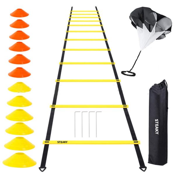 6m-Soccer Training Speed Cone Agility Ladder Kit for Soccer, Speed Fitness
