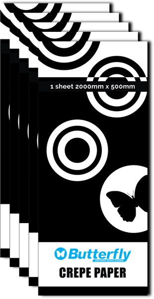 Crepe Paper - 1 Sheet (2Mx500Mm) Black C19 X5