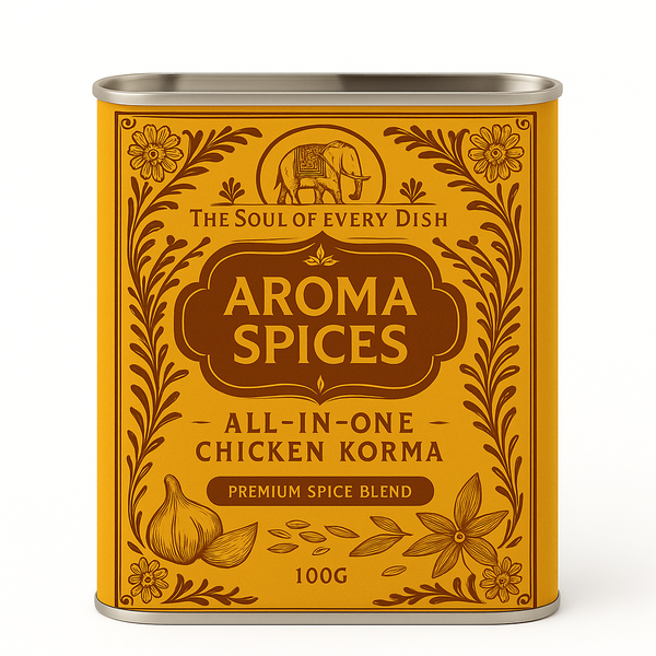 Aroma Spices - Korma Curry Powder (All -In-One) Luxury Tin