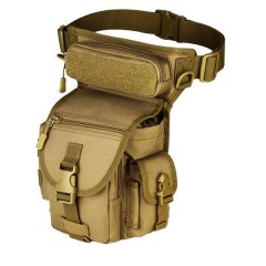 Tactical Drop Leg Thigh Bag Brown Military MOLLE Combat Holster Pouch