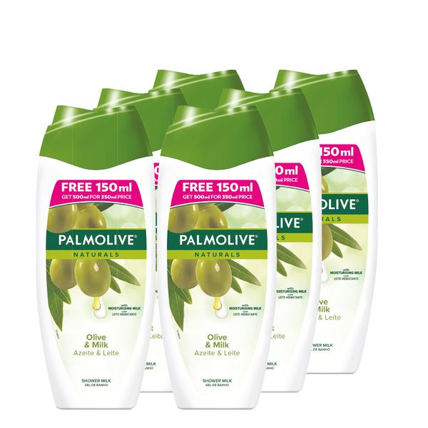 Palmolive Naturals Milk &amp; Olive Shower Gel, Bulk Offer - 6 X 500ml