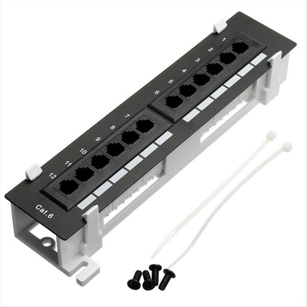 Network Tool Kit 12 Port Cat6 Patch Panel Rj45 Networking Wall Mount