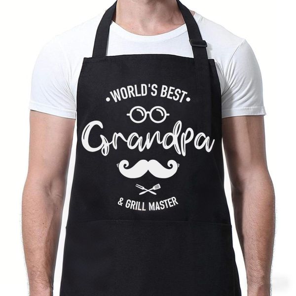Chef Aprons for Men Women Baking Funny Chef Aprons with 2 Pockets - Black
