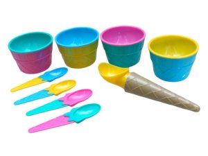 Ice Cream Bowl and Spoons 9 Piece Set - Assorted Colors