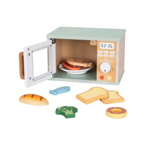 TookyToy - Wooden Microwave Oven Playset - 10pcs