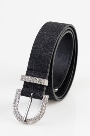 Sissy Boy: Belt With Diamante Hardware Buckle And Branded Hardware Tip