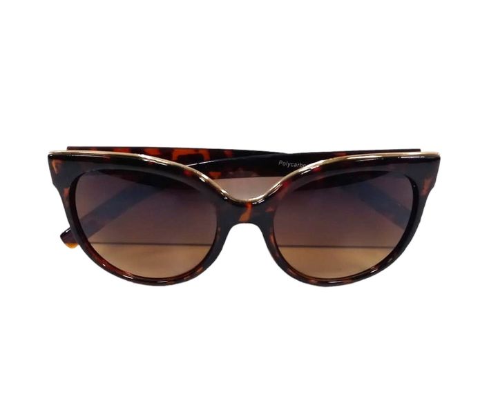 Solar X Wayfarer Sunglasses with Golden Trim &amp; Gradient Yellow Lens UV400