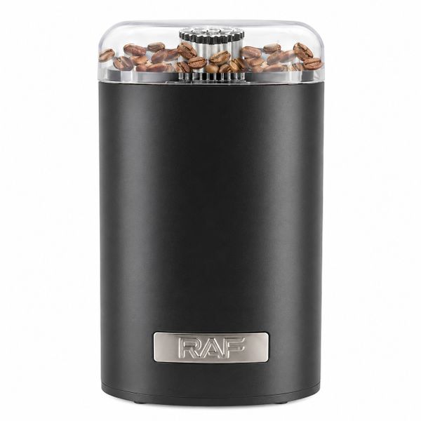 Stainless Steel Blade Coffee Bean Grinder with Transparent Lid - Black