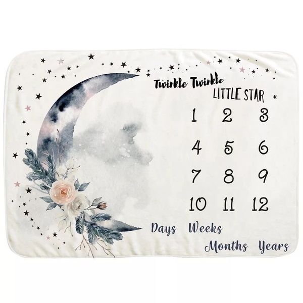 Baby Moon &amp; Star Milestone Blanket