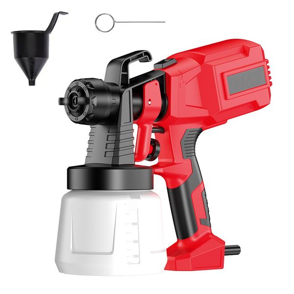 Electric HVLP Paint Spray Gun 800ml with 3 Adjustable Spray Patterns-Red