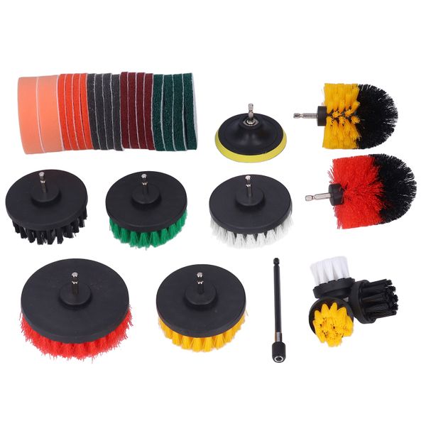 Car Detailing Kit Drill Brush Attachment Set with Scrub Pads Sponge