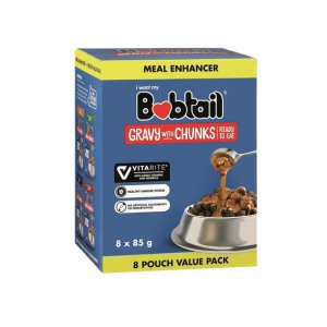Bobtail- Gravy With Chunks Meal Enhancer Multipack 8 Pouches 85g x 2 Pack
