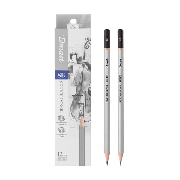 Dmast Sketching Pencil 8B 12pcs Black