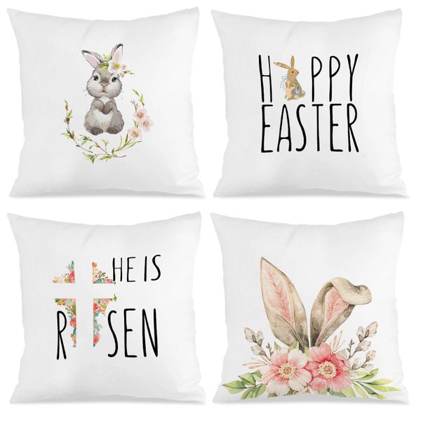 4 Piece Cottagecore Easter Pillowcase, Couch Sofa Pillow Cover
