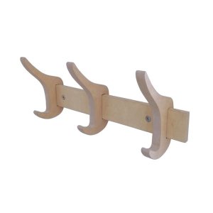 Coat &amp; Hat Hook, Three Hook, Birch Plywood