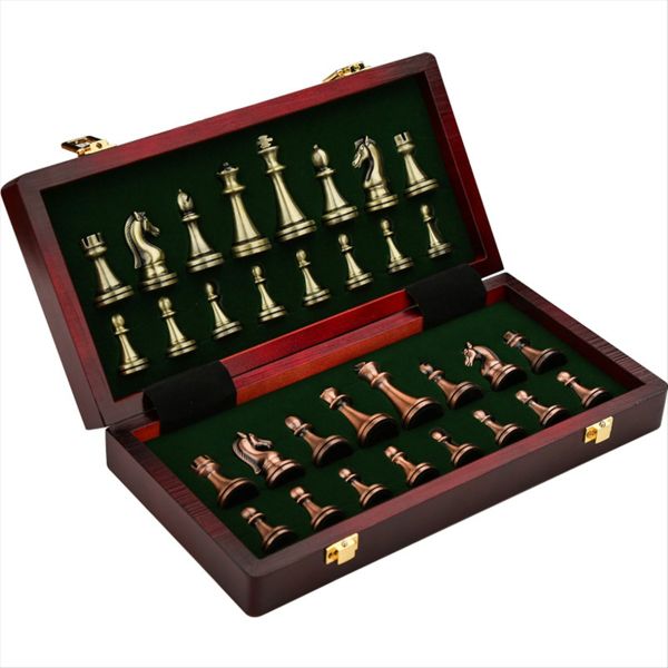 Zinc Alloy Chess Retro Board Set for Adults Chess 12 Inch 2 Player