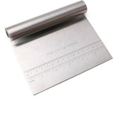 Stainless Steel Dough Cutter, Smoother for Cookies, Cake, Pizza : 15cm