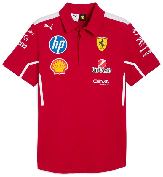 Scuderia Ferrari F1 Men's 2025 Team Polo Shirt - Dark Cherry