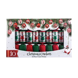 Christmas Crackers - Decorations - Red &amp; Green - 10 Piece - Pack of 2
