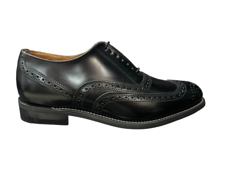 Bishop Mens Black Leather Brouge Lace Up Formal Shoes