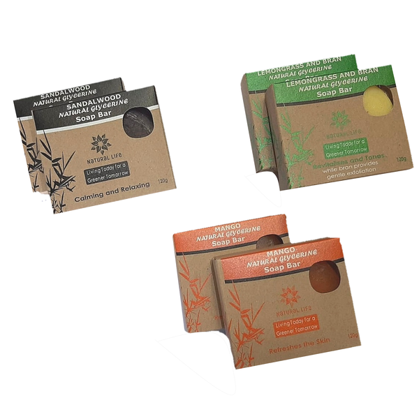 Natural Glycerine Soap Bar - 6 Pack - Fresh &amp; Clean