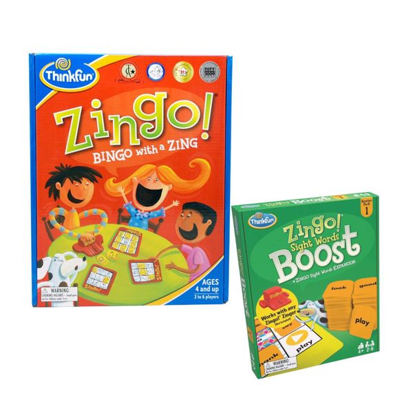 ThinkFun Zingo! Bingo with a Zing Game &amp; Sight Words Booster Pack Bundle