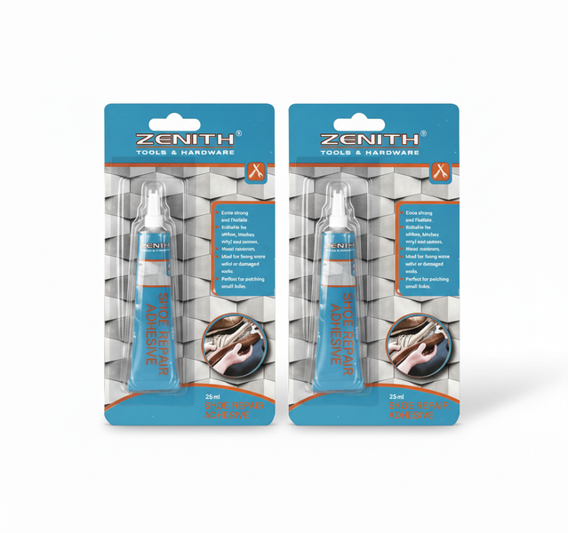 Zenith Shoe Repair Adhesive 25ml - Strong Bond for Soles and Heels - 2 Pack