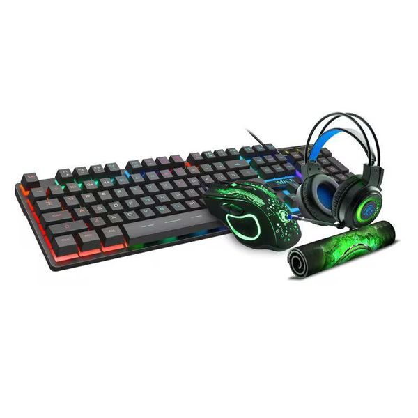 High Quality 4-in-1 Gaming Combo Pack-Keyboard,Mouse,Headset &amp; Mouse Pad-GC