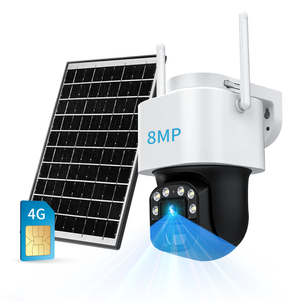 8MP 4G Outdoor Security Cameras with 2.5K Solar Panel HUAOI