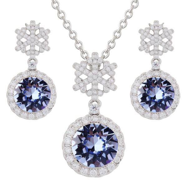 Stella Luna Elsa Jewellery Set - Light Sapphire Crystal - Silver
