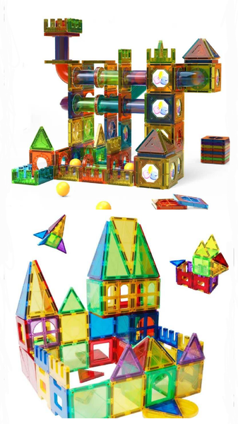 Super Combo Magnetic Building Sheets and Blocks 275 Pieces