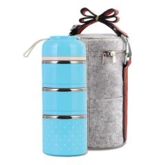 3 Layer Insulation Stainless Steel Food Soup Container Panoramic Bag Porta