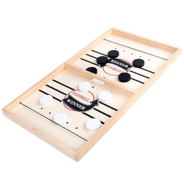 Fast Sling Puck Game Hockey Game Wooden Board Table Toy