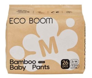 Eco Boom Joy Biodegradable Bamboo Pull Up Pants - Medium 26 Pack