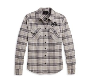 Harley-Davidson Women's Retro Script Font Flannel Shirt