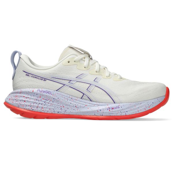 ASICS Women's GEL-CUMULUS 27 TOKYO Road Running Shoes - Cream/Edo Purple