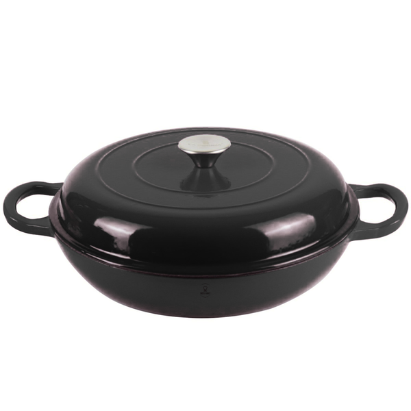 Chef's Choice 30cm Enamel Cast Iron Casserole Pot with Lid - 3.5L Non-Stick