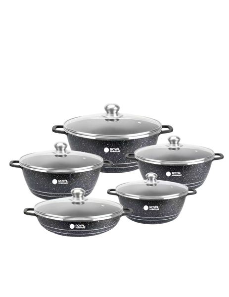 Royal Home 10-Piece Non-Stick Aluminium Die Cast Pot Set