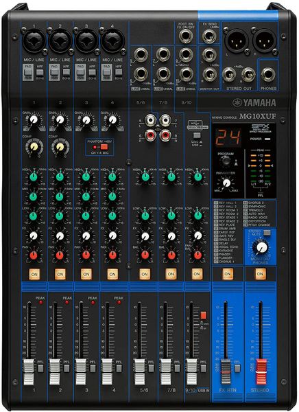 Yamaha MG10XUF 10-channel mixing console with effects and USB