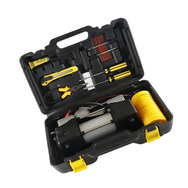 150PSI 2 Cylinder Heavy Duty Air Compressor With Tire Repair Tool Kit