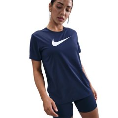 Nike Women's Dri-FIT Graphic T-Shirt - Midnight Navy/White